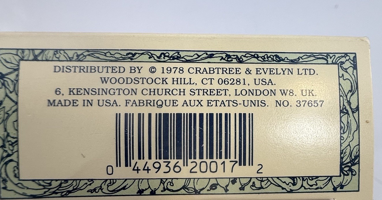 Vintage 1978 Crabtree & Evelyn London Sea Shell Soap with Jojoba Oil 3.5