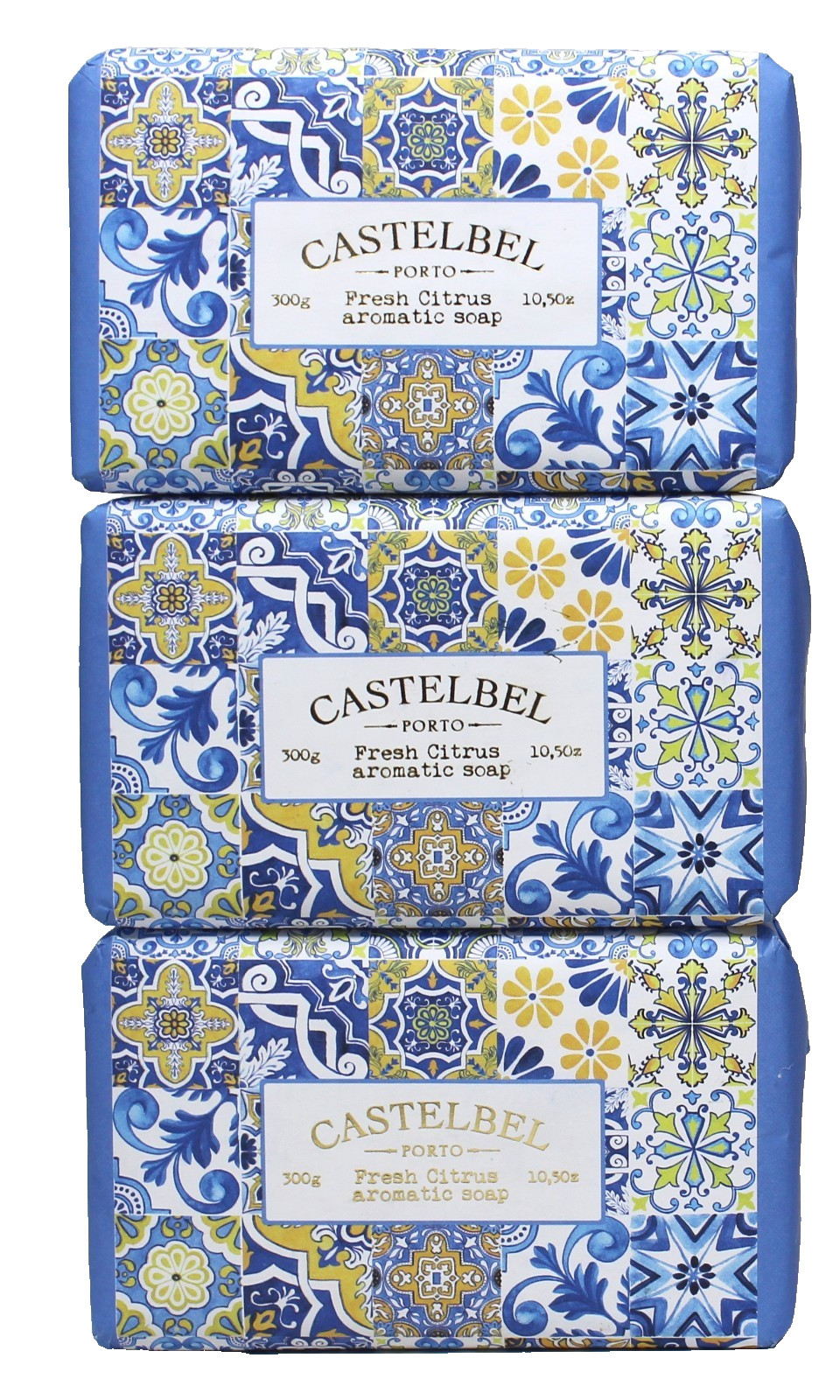 x3 Castelbel Fresh Citrus Aromatic Soap Bar Imported Portugal 10.5 oz New Sealed