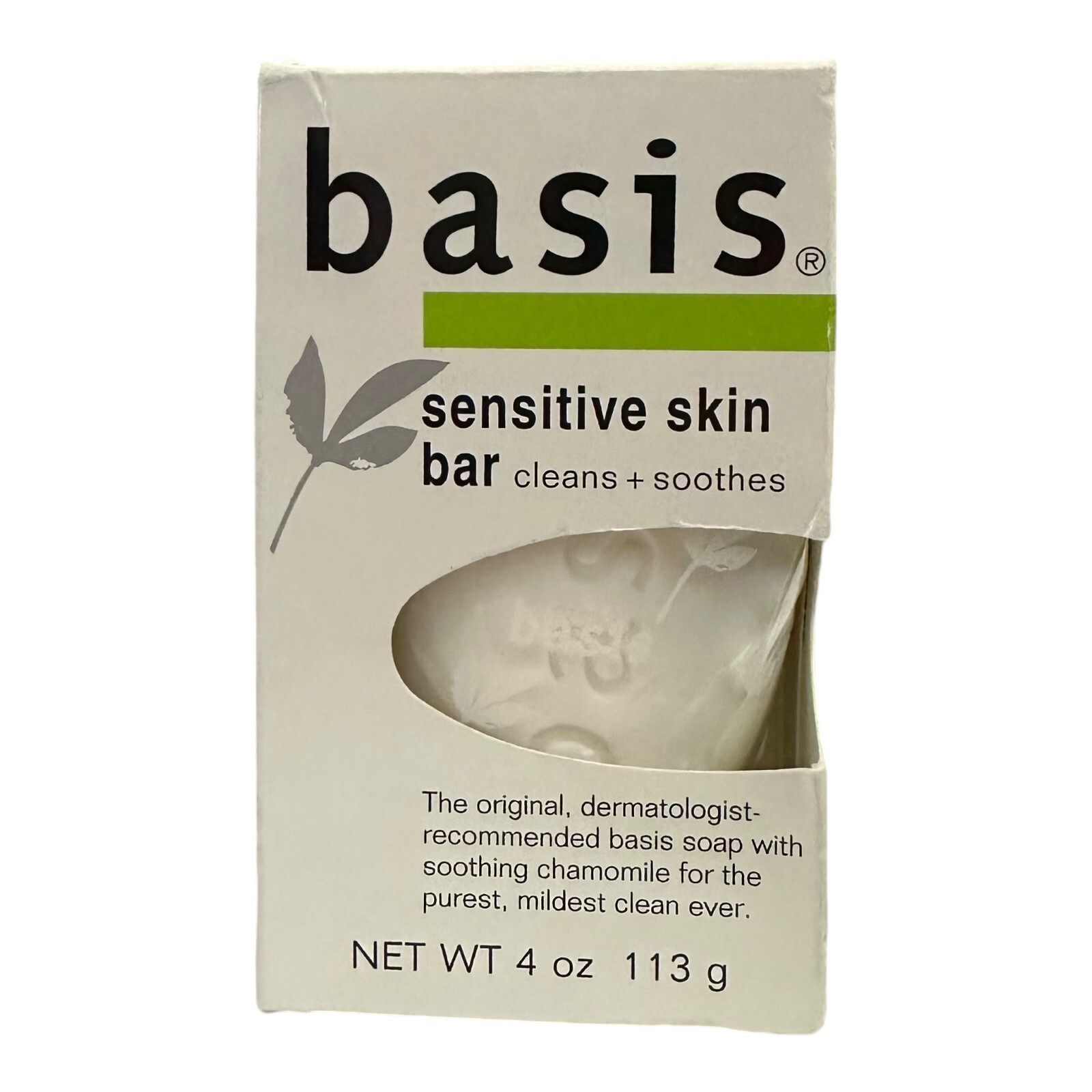 4 Pk Basis Sensitive Skin Bar Soap Body Wash Cleans Soothes Chamomile Aloe 4 oz