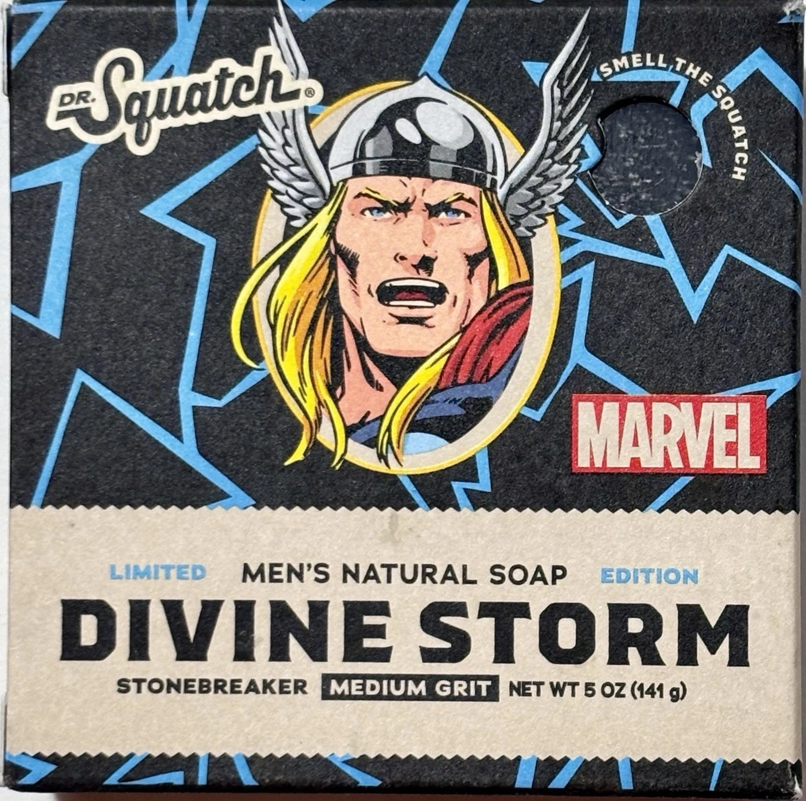 NIB~ Dr Squatch Marvel Soap Divine Storm Thor 5 oz 2x Bars Limited Ed Hero AX2
