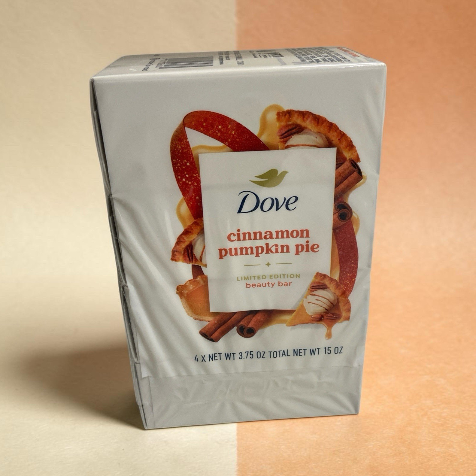 Dove Limited Edition Cinnamon Pumpkin Pie Beauty Bar Soap 4-Pack 15 oz PETA
