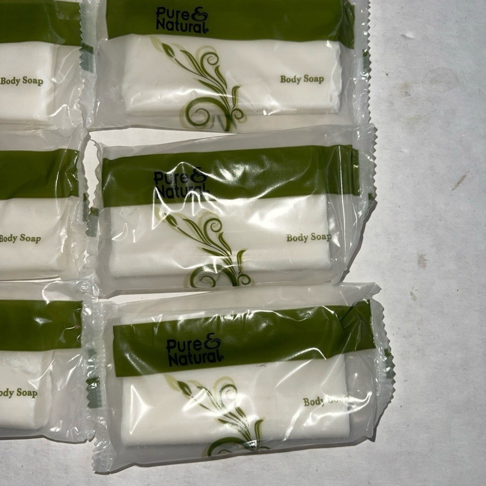 Pure and Natural Body Soap Mini Travel Size Individual Wrap 12 Pieces