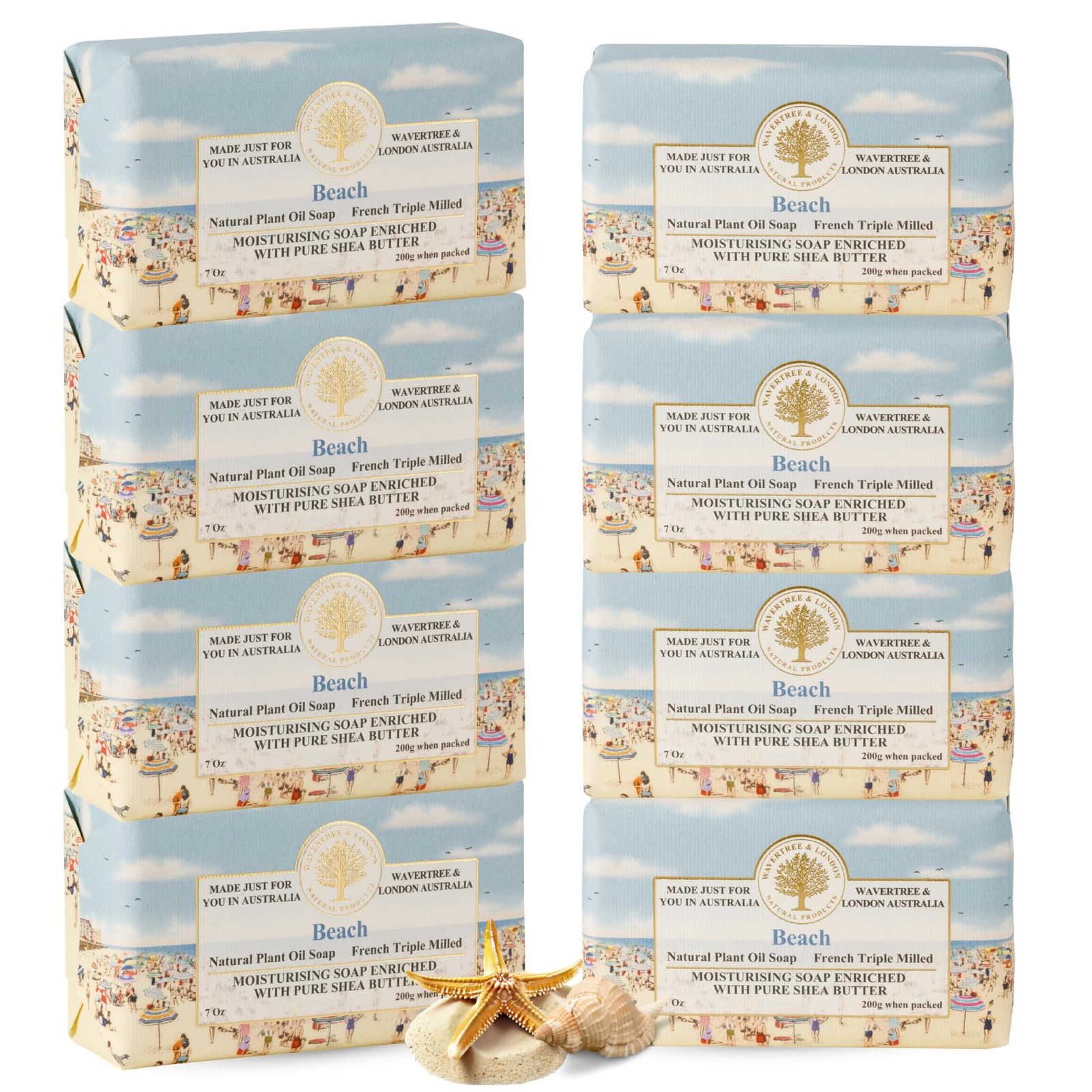 Wavertree and London Beach Scented Soap 8 Bars