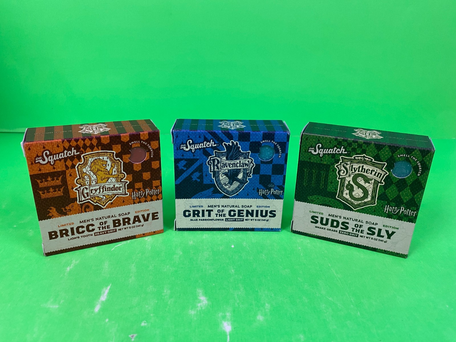 3 NEW SQUATCH HARRY POTTER SOAPS BRICC OF THE BRAVE GRIT OF GENIUS SUDS OF SLY