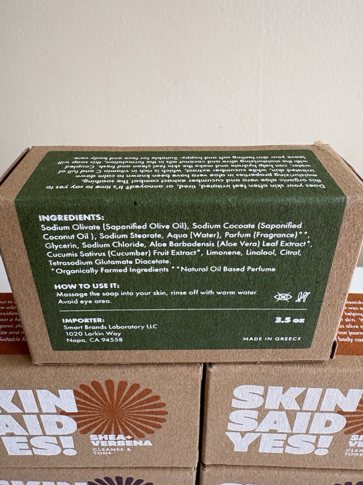 Skin Said Yes Pure Olive Oil Soap Bar 5 Pack | (Pack of 5), Green