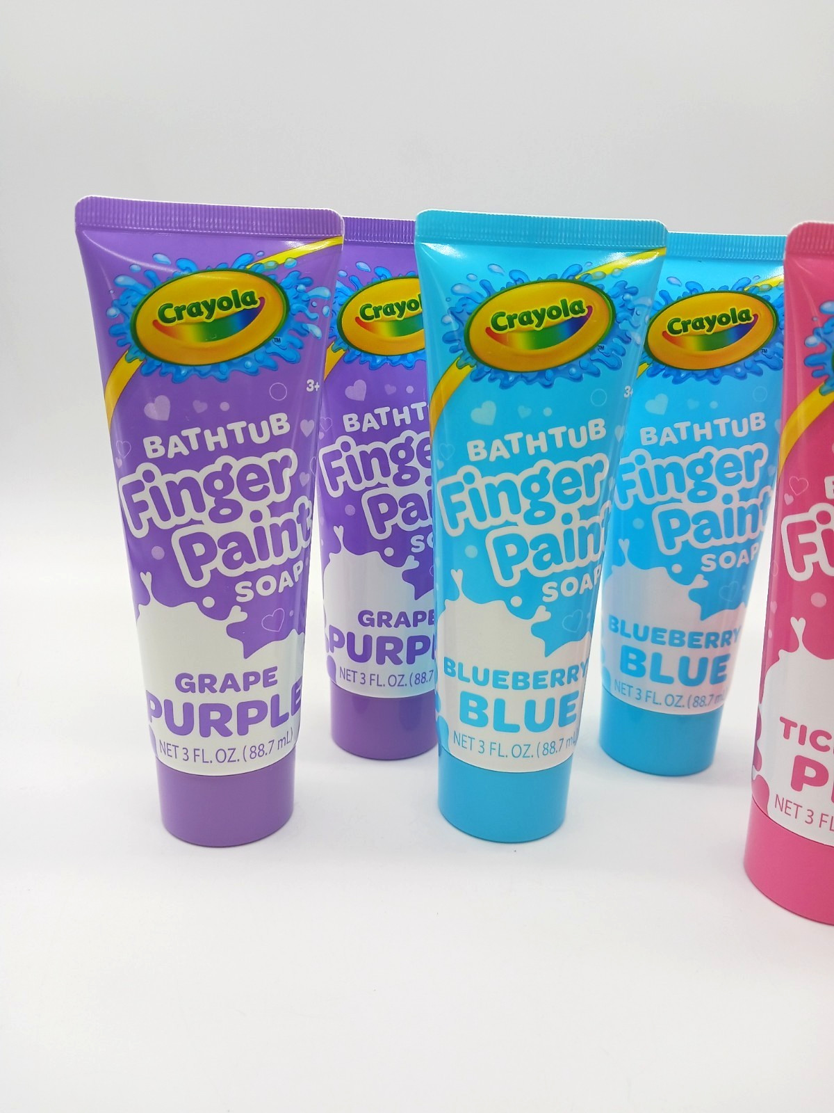 Lot of 7 Crayola Kids Bathtub Finger Paint Soap Purple Pink Blue Red