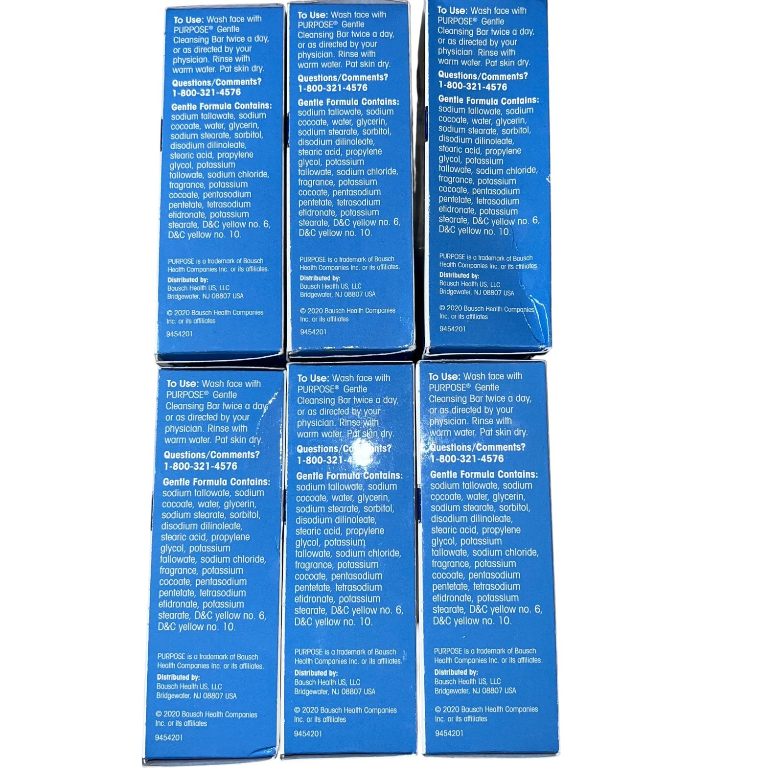 Purpose Gentle Cleansing Face Bar Soap Oil-Free Hypoallergenic 6oz 6Pk NEW