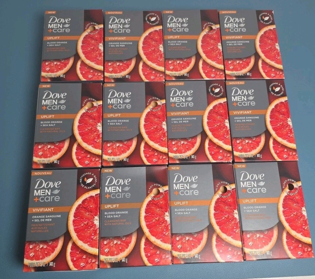 12x Dove Men Care Uplift Blood Orange + Sea Salt Cleansing Bar 5oz NEW