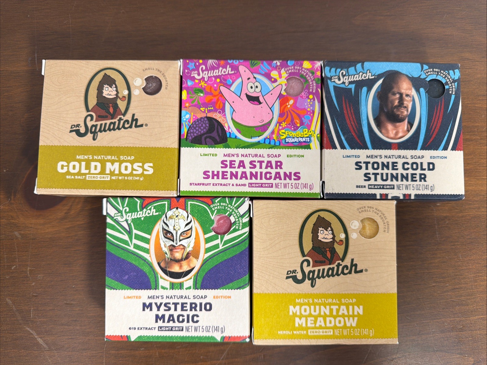 Dr Squatch Bar Soap Mixed Lot FATHER’S DAY Gift Lot of FIVE (5) Different