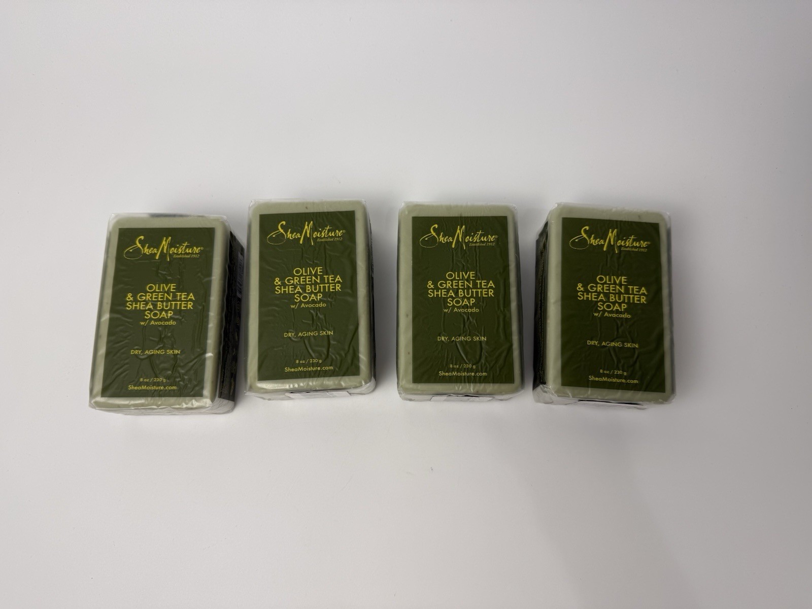 4X Shea Moisture Olive & Green Tea Shea Butter Bar Soap Avocado Aging Skin 8 oz