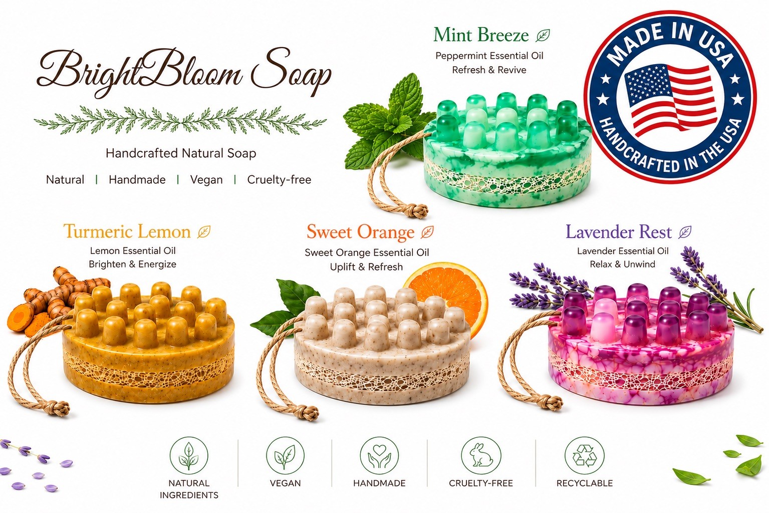 Natural Loofah Soap Bar – Handcrafted Exfoliating Natural Soap With Loofah