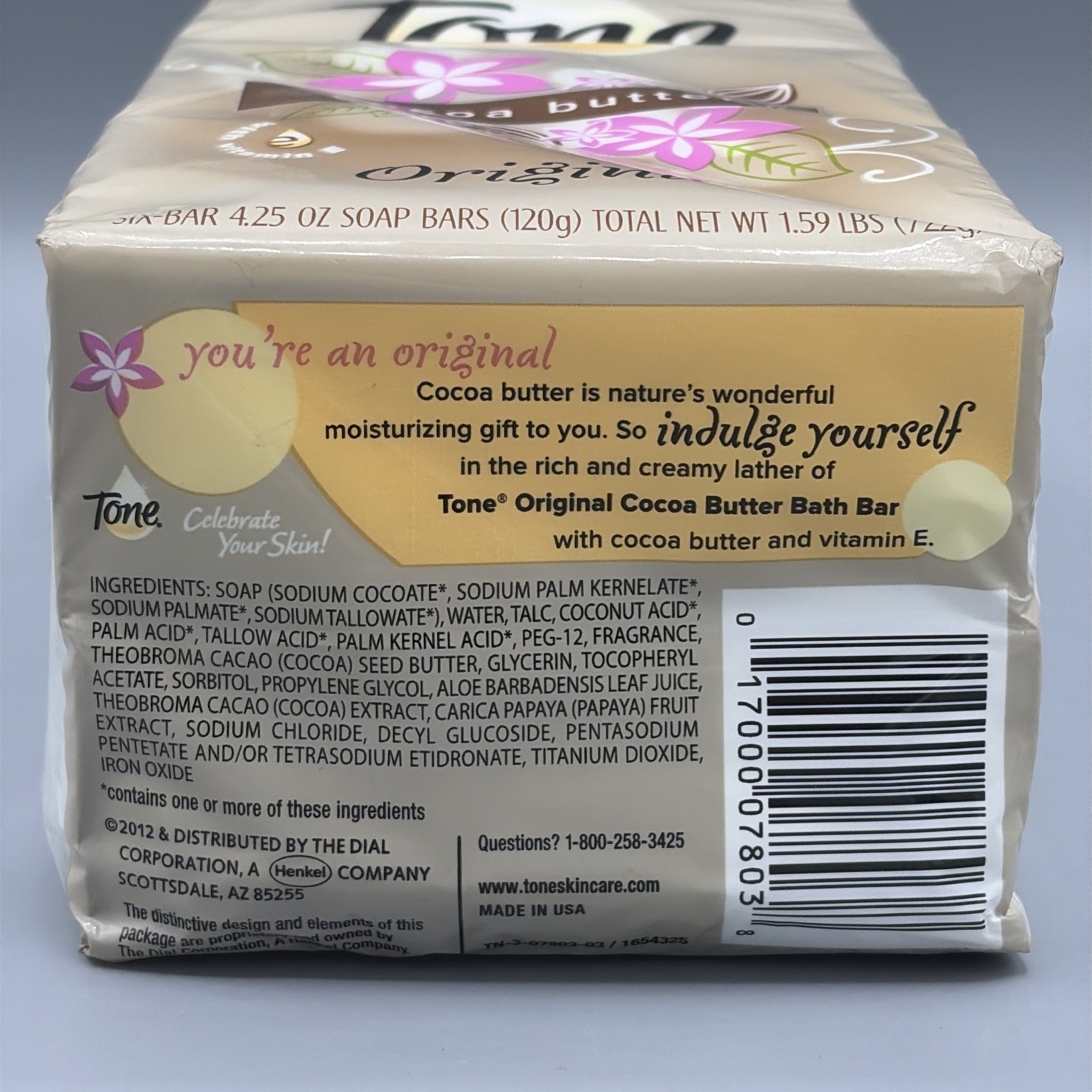 Tone Original Cocoa Butter 6 Pack 4.25oz Each Bar Soap NEW Factory Sealed 2012