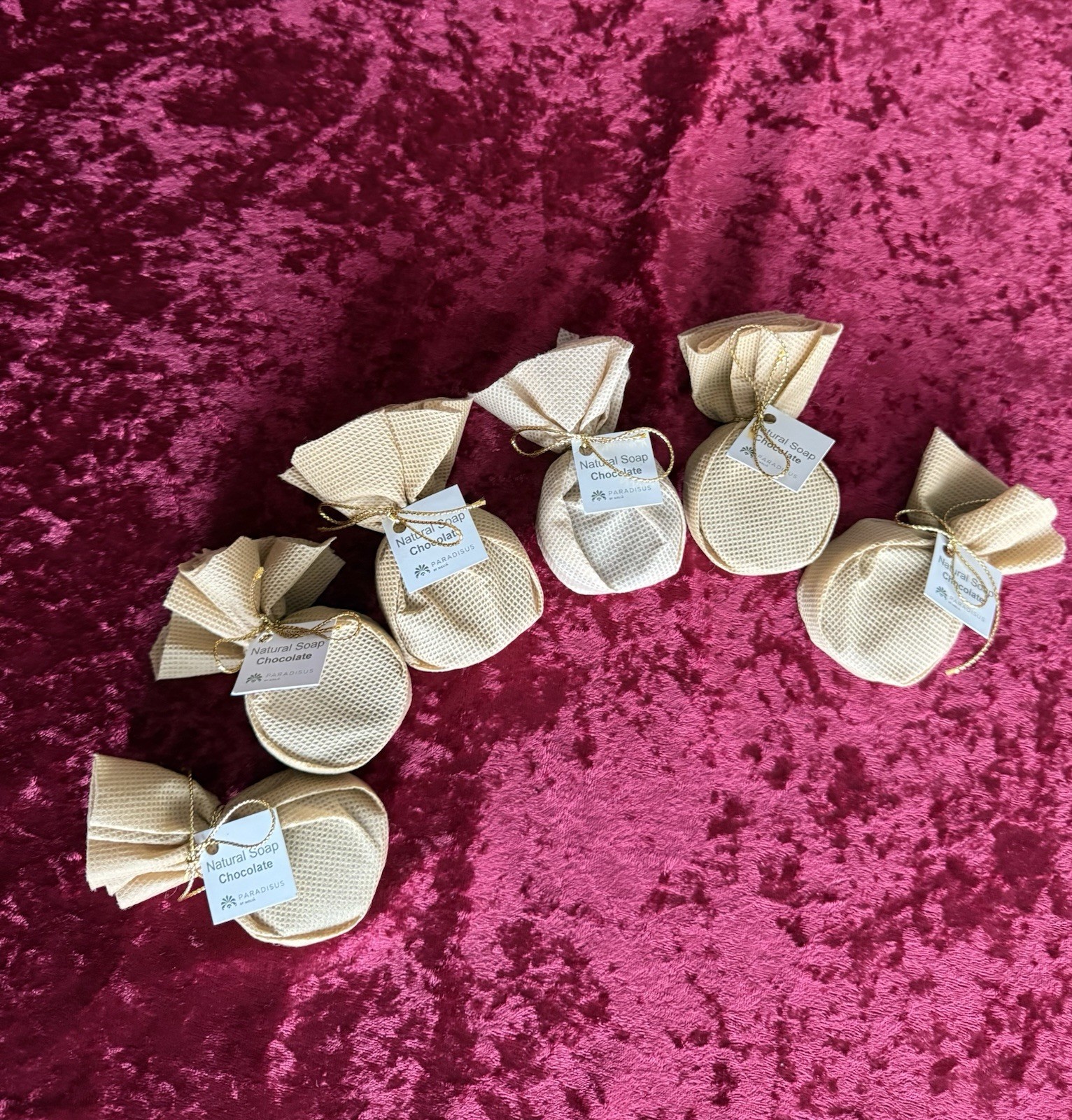 Rare.Set Of 6, 1.5” By1” Round Natural Chocolate Soap Paradisus Melia Punta Cana