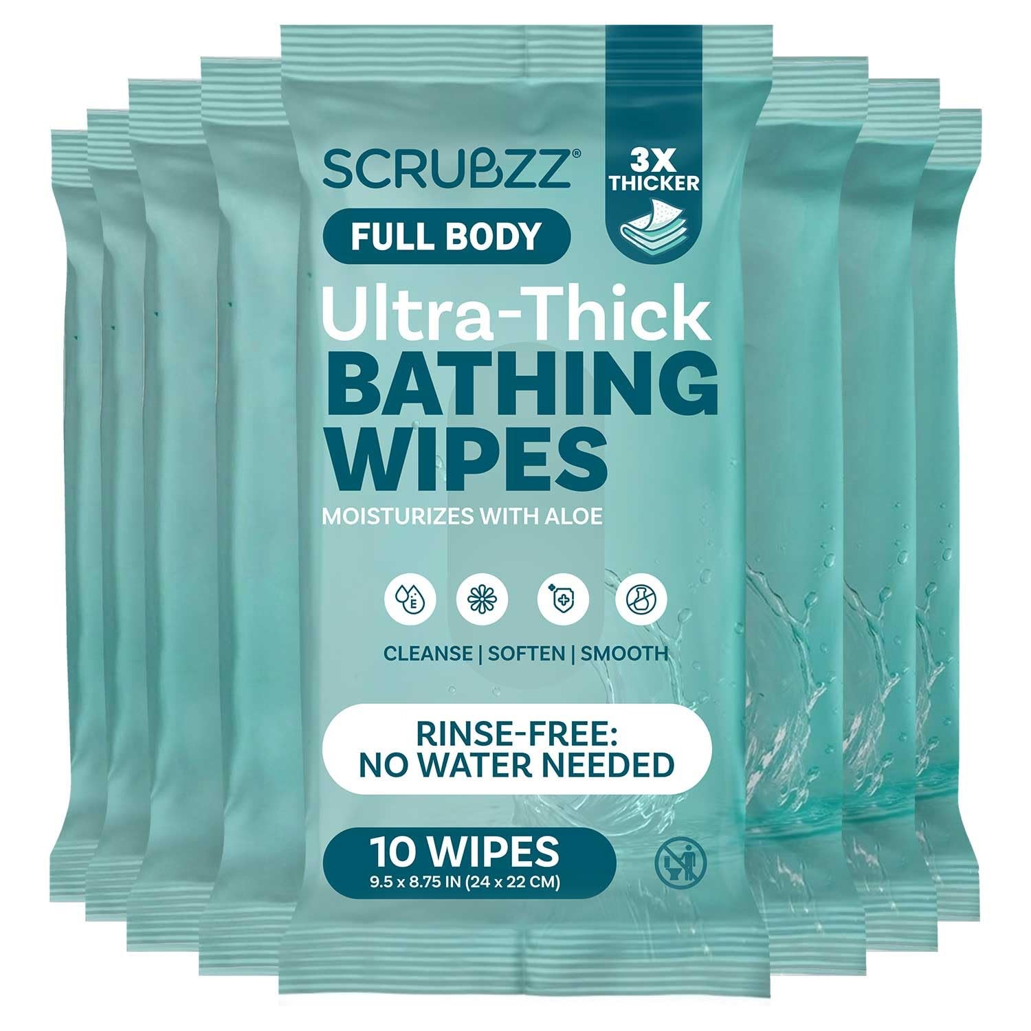Extra Large Bath Wipes for Adults Bathing No Rinse – 80 Ultra Thick Disposabl…