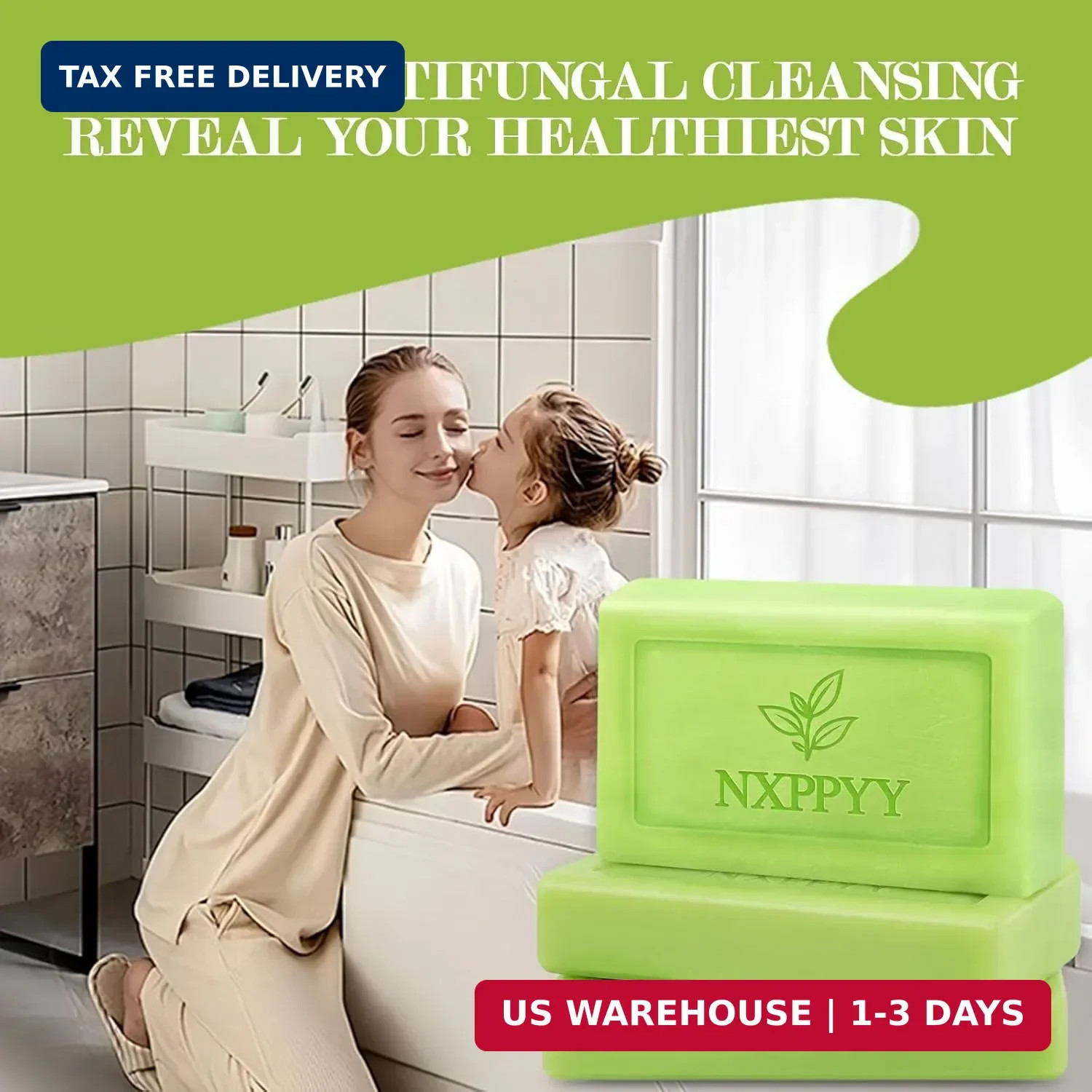 Antifungal Soap-Antibacterial Soap Bar with Tea Tree Oil- Body & Face Wash for A