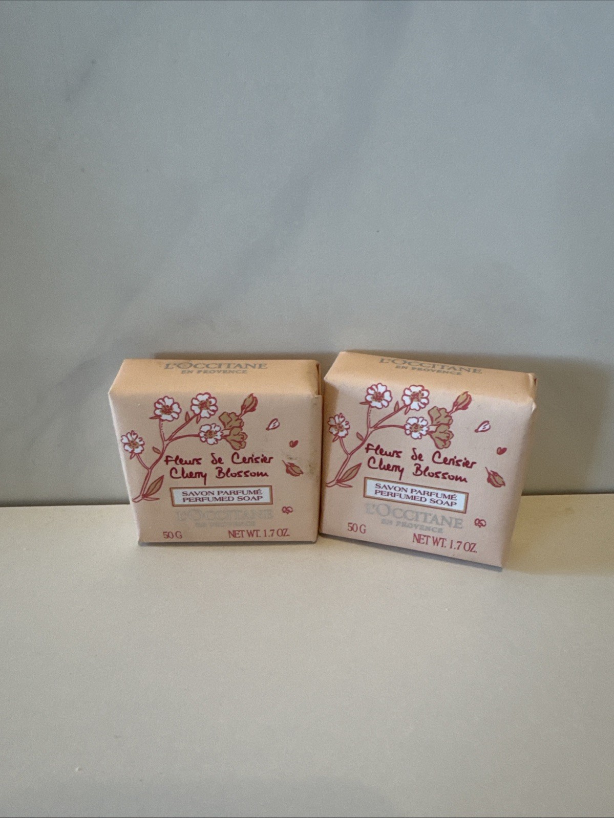 L’Occitane En Provence Perfumed Soap Cherry Blossom Lot Of 2. 50g./1.7oz. each.