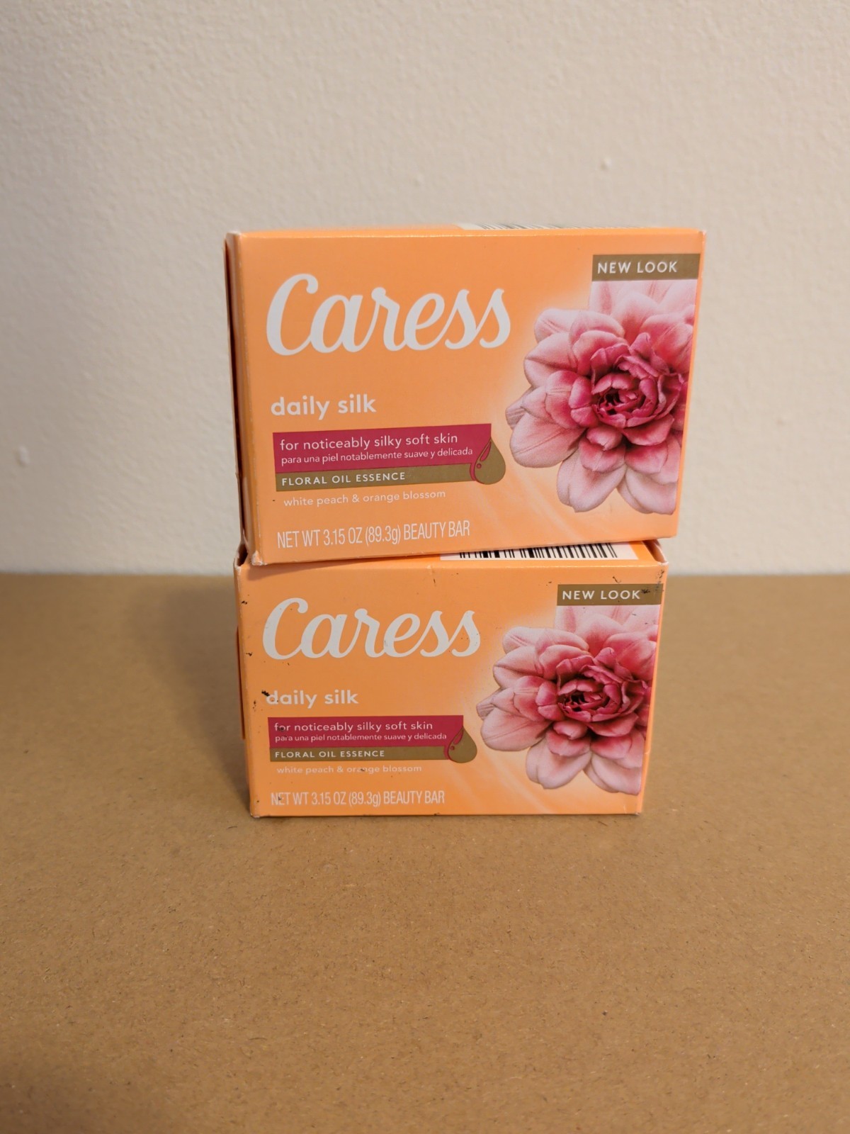 Caress Daily Silk White Peach & Orange Blossom Beauty Bar Soap Lot Of 2 Bars