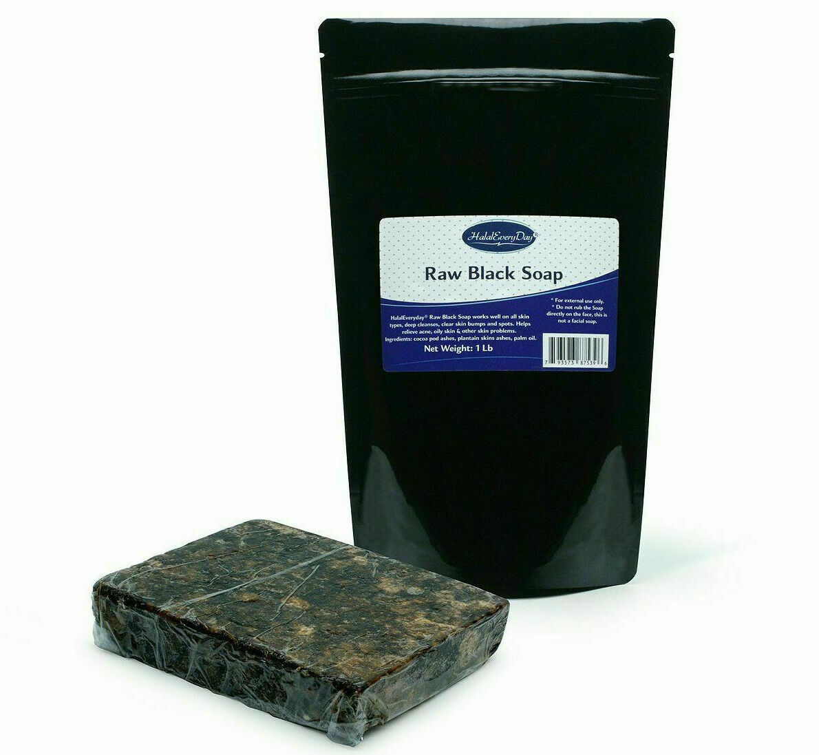 1 LB – Raw African Black Soap Bar PREMIUM QUALITY Organic Unrefined 100% Natural