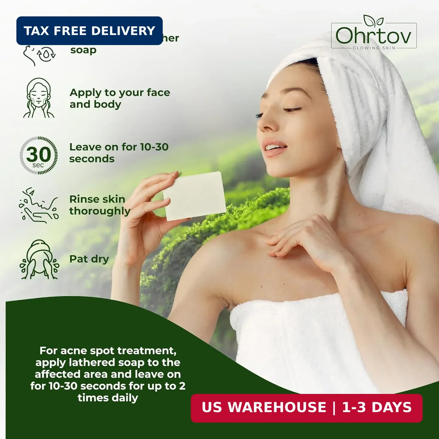 Tea Tree Soap – Natural Defense Tea Tree Oil Wash Bar for Face & Body – Remedy S