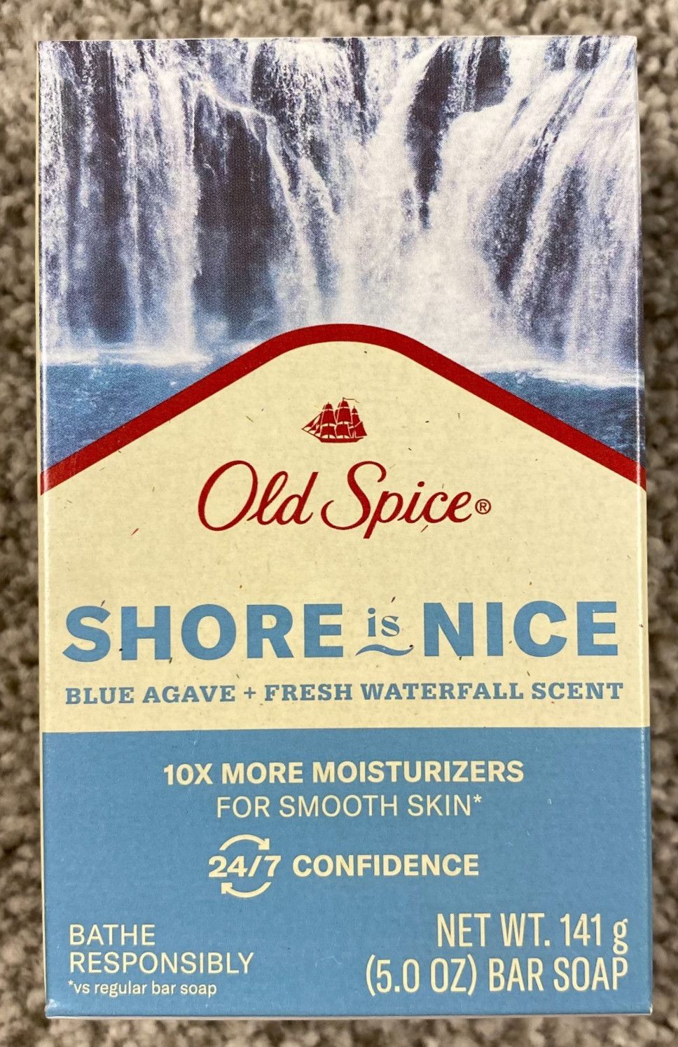 5 OLD SPICE SHORE IS NICE BAR SOAPS BLUE AGAVE + FRESH WATERFALL SCENT 5OZ Each
