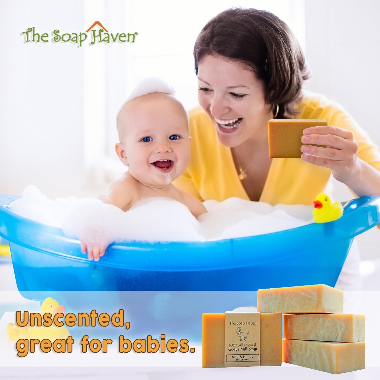 4 Goat Milk Soap Bars with Honey Handmade in USA. All Natural Soap, Unscent…