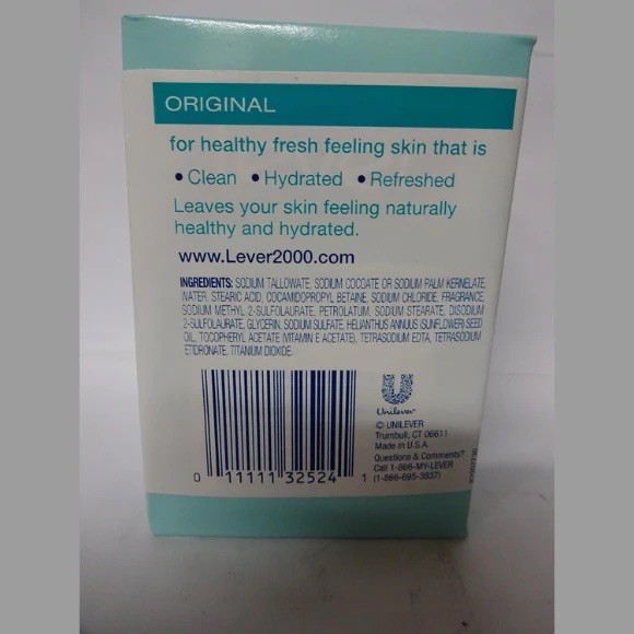 Lever 2000 Original Hydrating Bar Soap 3.75oz 2 Pack w/ Sodium Tallowate