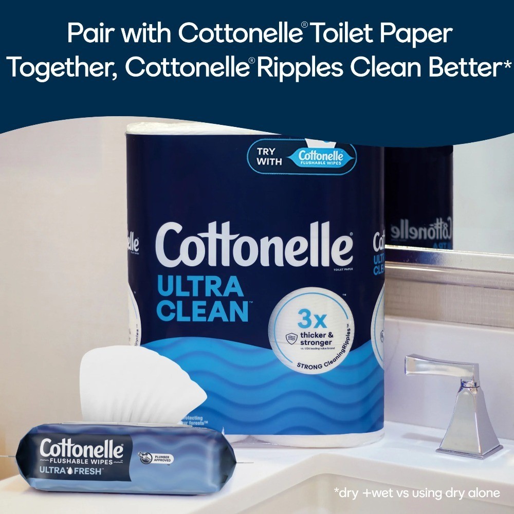 Ultra Fresh Flushable Wet Wipes, 4 Flip-Top Packs
