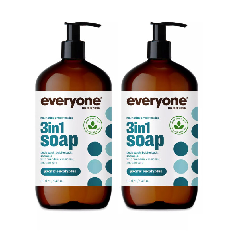Everyone 3 in 1 Soap, Pacific Eucalyptus 32 oz (Pack of 2)