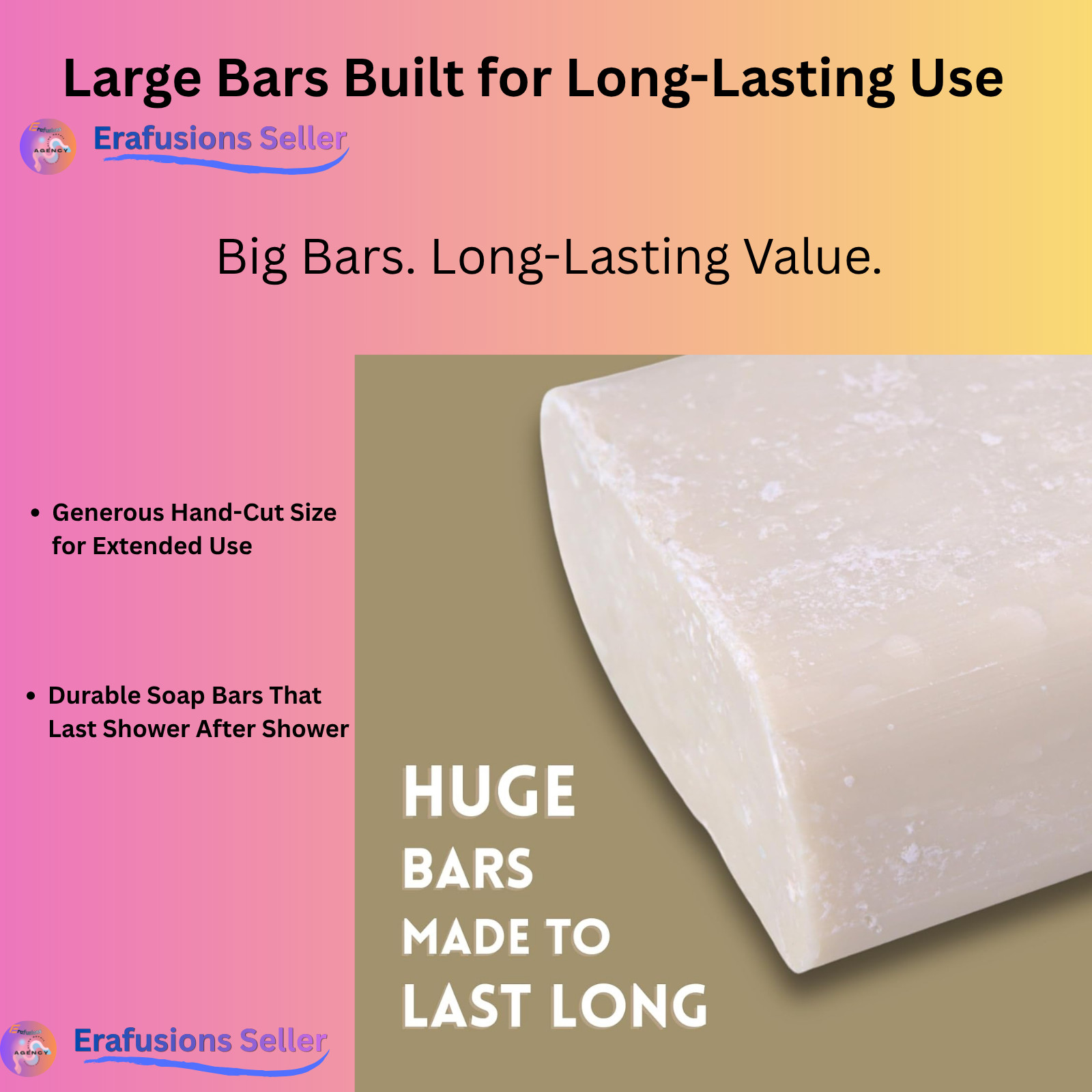 Amish Farms Handmade Natural Soap 5 Pack Moisturizing Cold Process Body Face Bar