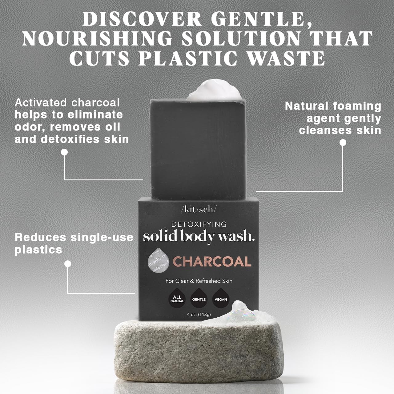 Charcoal Soap Body Wash Bar for Cleansing – , 4 oz | Detoxifying Bar Soap w/ …