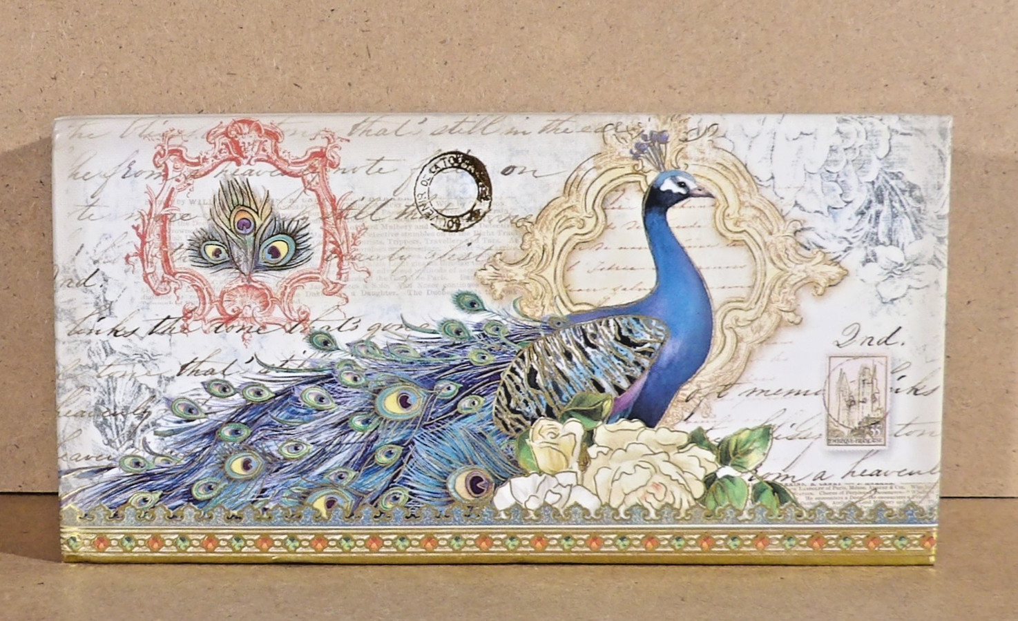 Punch Studio Green Tea Soap Music Box Beethoven’s Ode to Joy Blue Peacock 4 oz