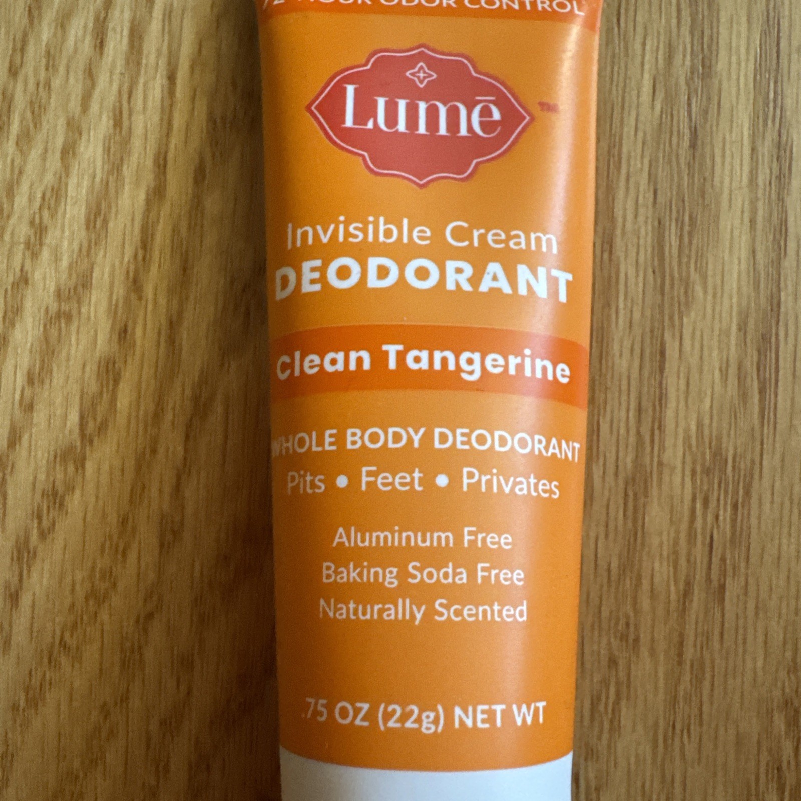 Lume CLEAN TANGERINE Invisible Cream Whole Body Deodorant .75oz Travel SEALED