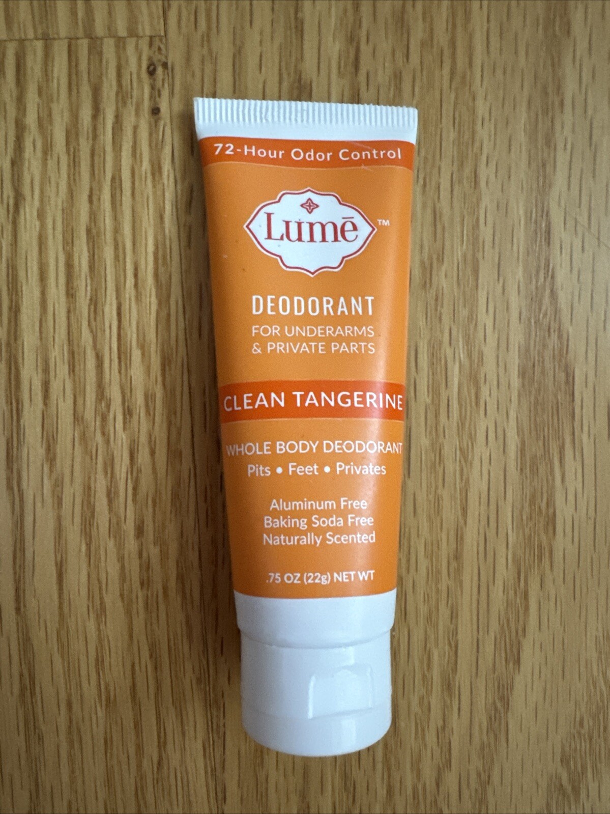 Lume CLEAN TANGERINE Invisible Cream Whole Body Deodorant .75oz Travel SEALED