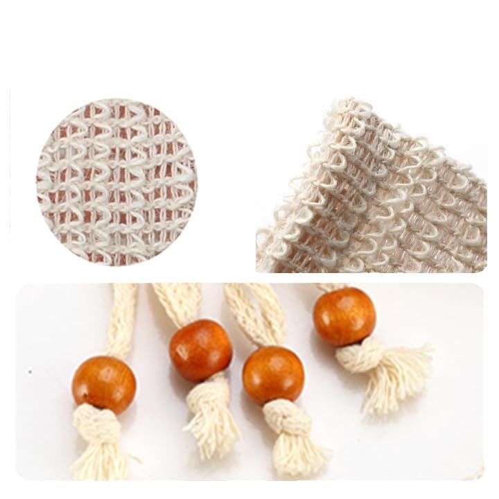 60 Pcs Natural Sisal Soap Saver Bag for Soap Bar Organic Soap Pouch for Exfol…