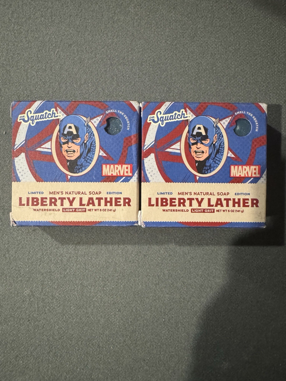 Dr. Squatch Liberty Lather Men’s Natural Soap Marvel Limited Ed. 5oz 2 Pack