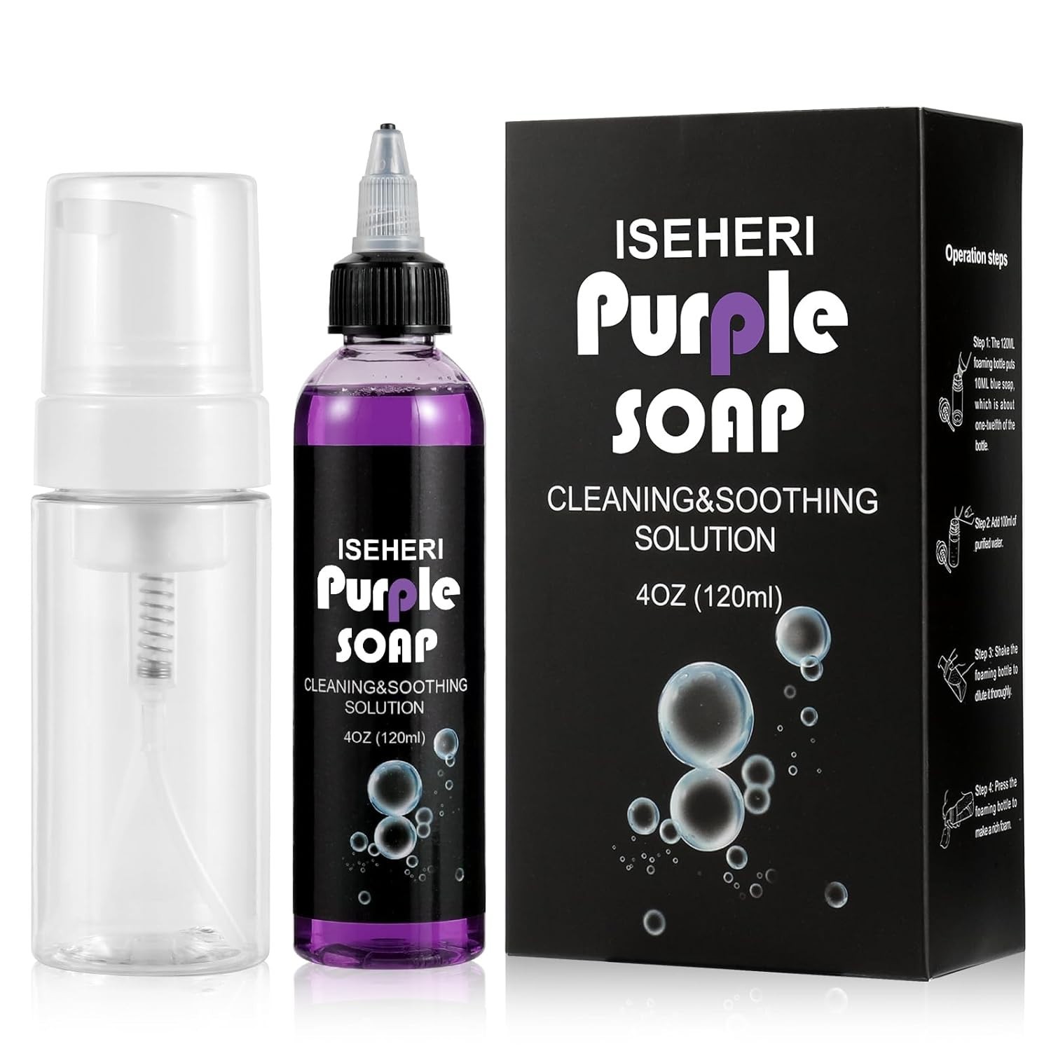 Ultra Concentrated Purple Soap Tattoo 4OZ with Foaming Bottle 120ml,