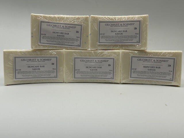5 Bars of Gilchrist & Soames Skincare Bar Savon 2.5 oz, London Rectangle Saddle