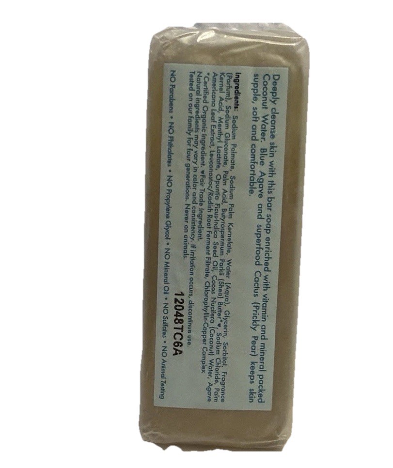 Shea Moisture Coconut & Cactus Water Quench & Refresh Bar Soap w Blue Agave 8 oz