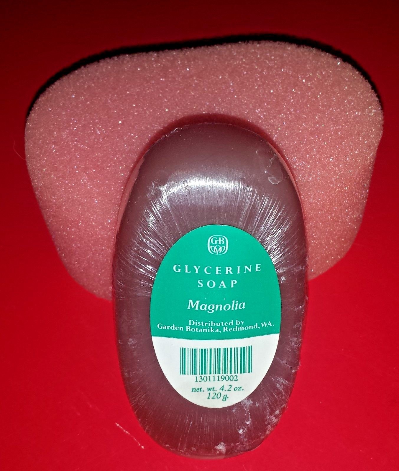 Garden Botanika Glycerin Soap Bar Magnolia Scent & Bath Sponge ~ New Old Stock