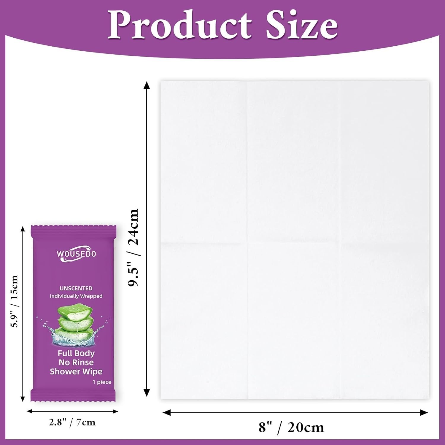 300 Pcs Body Wipes Individually Wrapped(8″ x 9.5″),Shower Wipes for Adults Ba…