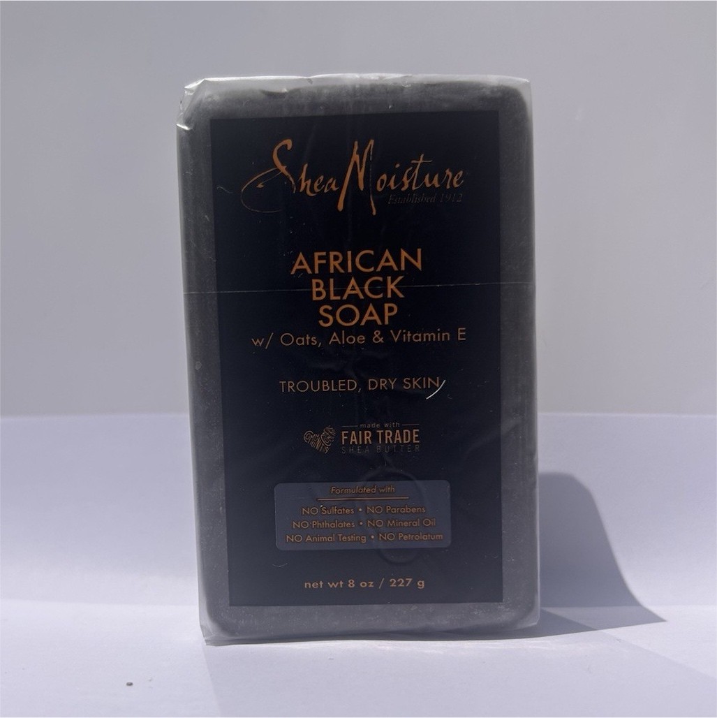 Shea Moisture African Black Soap with Shea Butter, Aloe & Coconut Oil 8 oz