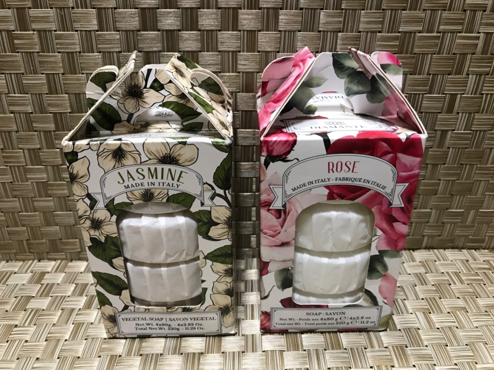 Diamante JASMINE – Set of 4 – Triple Milled ITALIAN & Set of 4 Rose