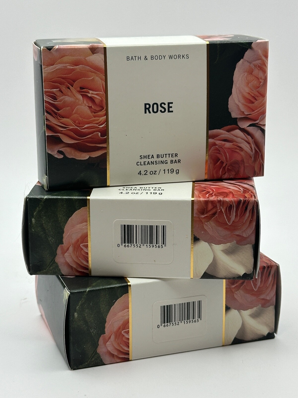 LOT 3 BATH & BODY WORKS ROSE BODY SHEA BUTTER CLEANSING BAR SOAP 4.2 OZ SHEA NEW