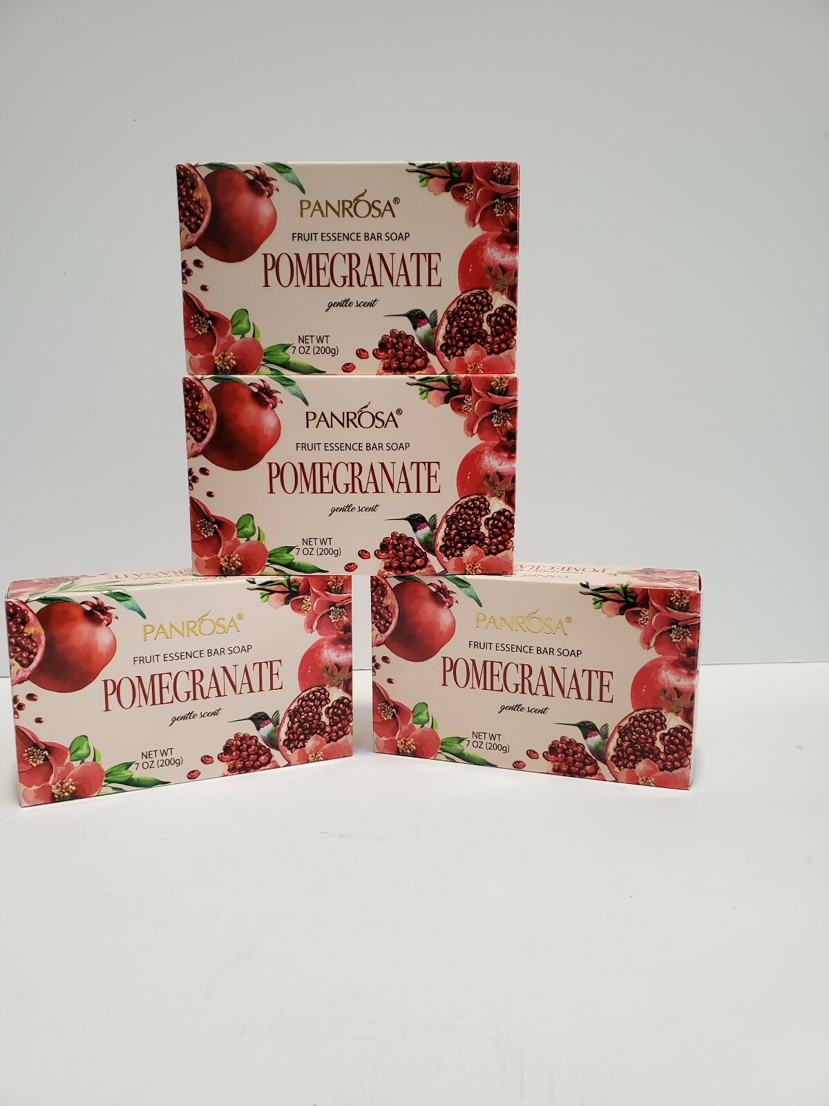 4-Panrosa Pomegranate Fruit Essence Bar Soap 7 oz. Gentle Scent.