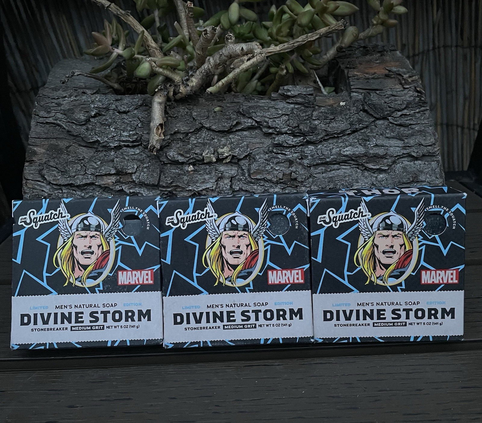 Lot 3 Pack Dr Squatch Divine Storm Thor Limited Edition Soap Marvel Avengers