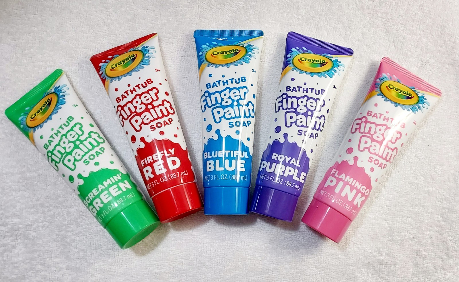 LOT of 5 Crayola Bathtub Finger Paint Soap – Pink, Red, Green, Purple, Blue