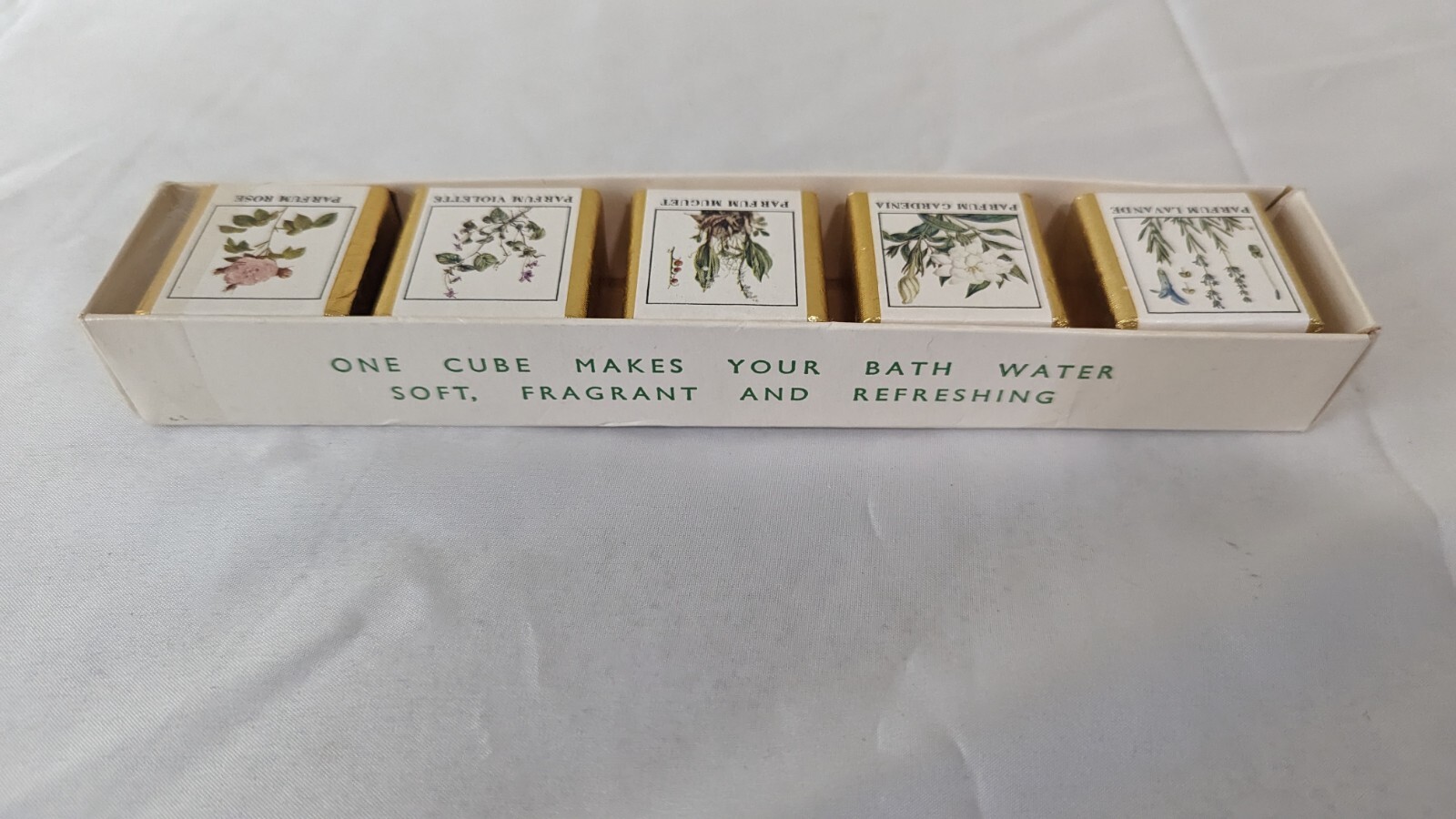 LECLAIRE & BAYOT 5 WRAPPED BATH CUBE ENGLISH COUNTRY GARDEN VINTAGE