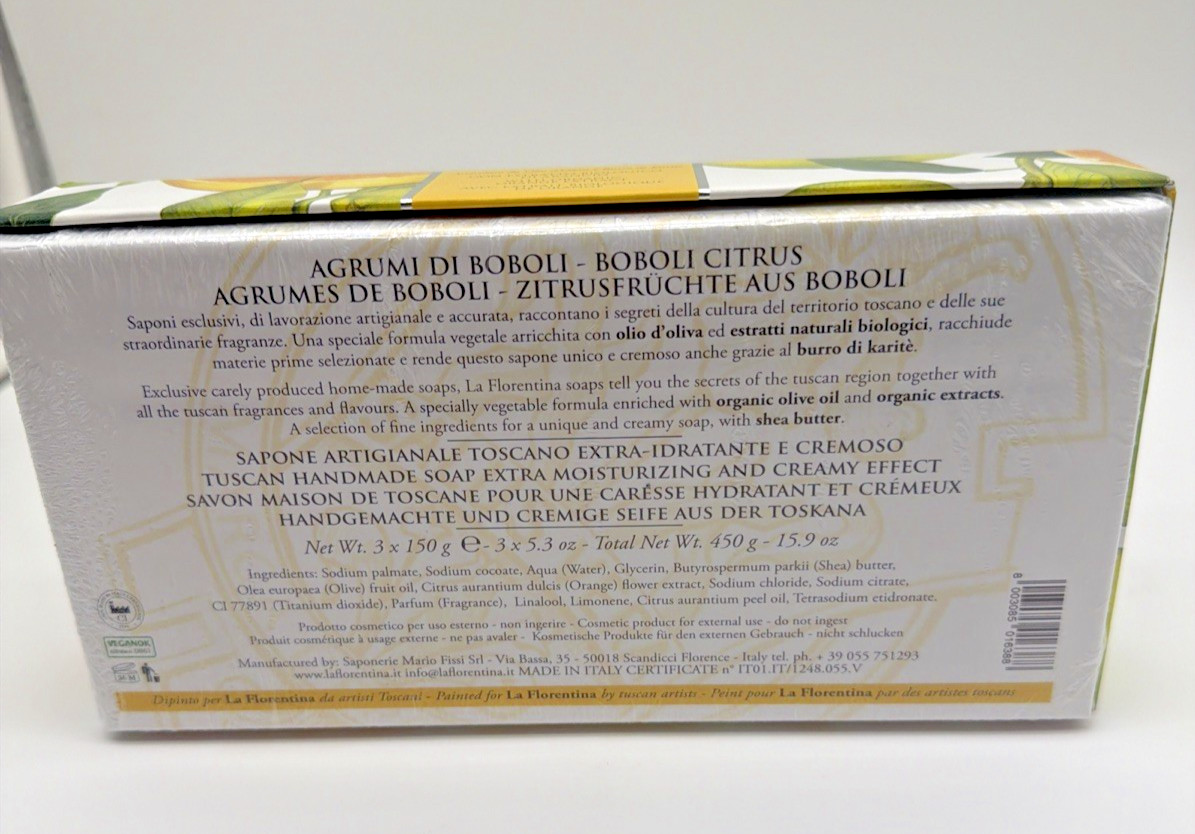 La Florentina Agrumi di Boboli Soap CITRUS HAND SOAP SET ITALY 3 – 5.3 oz bars