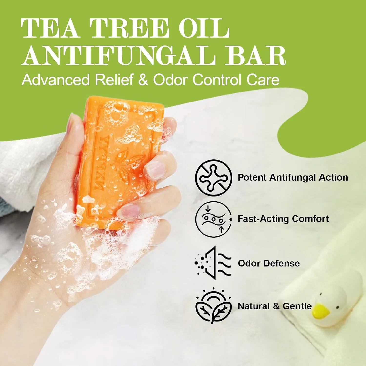 Antifungal Tea Tree Soap Bar 3 Pack 2.82 oz Body & Face Wash