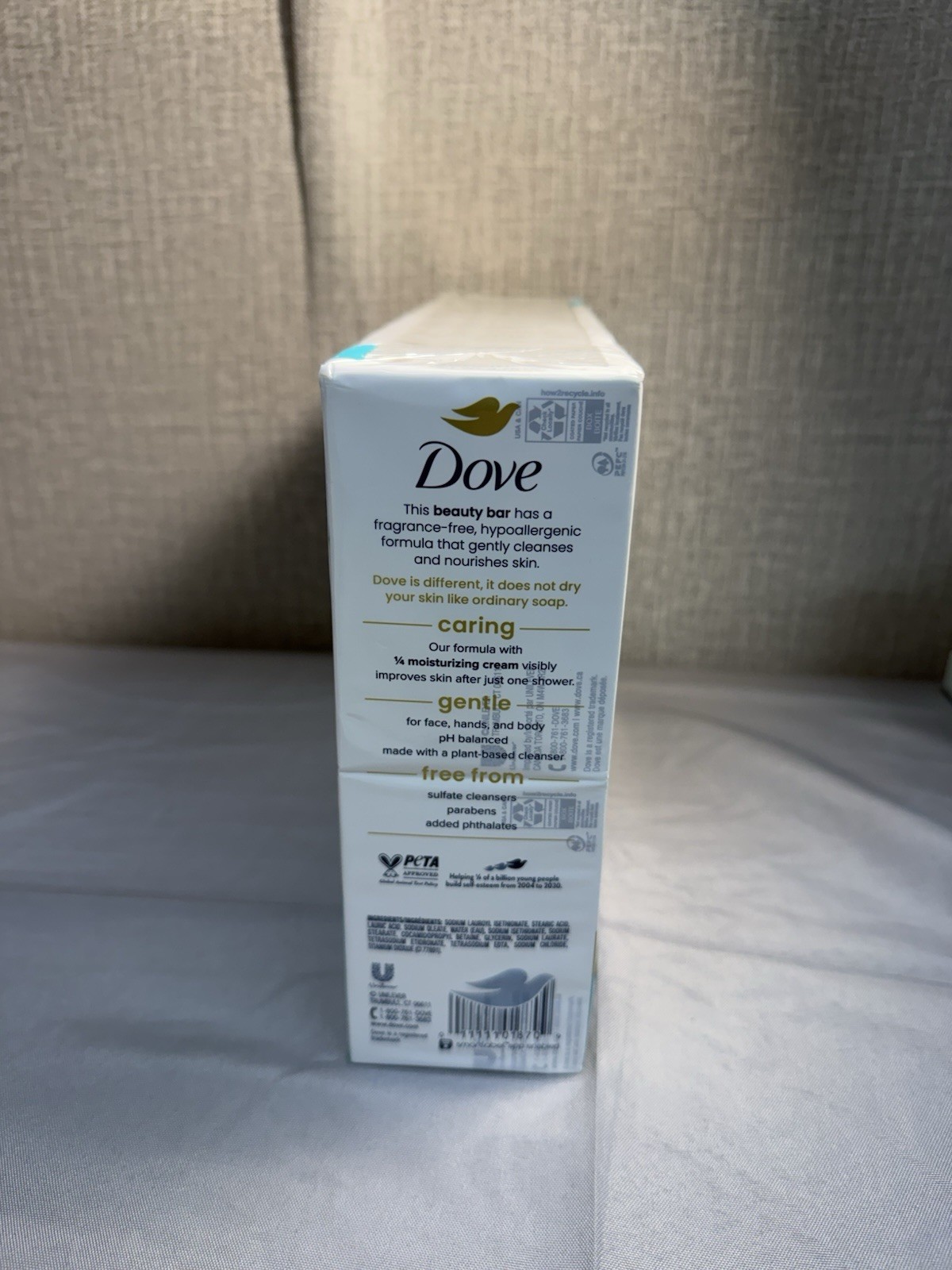 Dove Sensitive Beauty Bar 3.75oz Soap 15 Bars with 1/4 Moisturizing Cream NEW